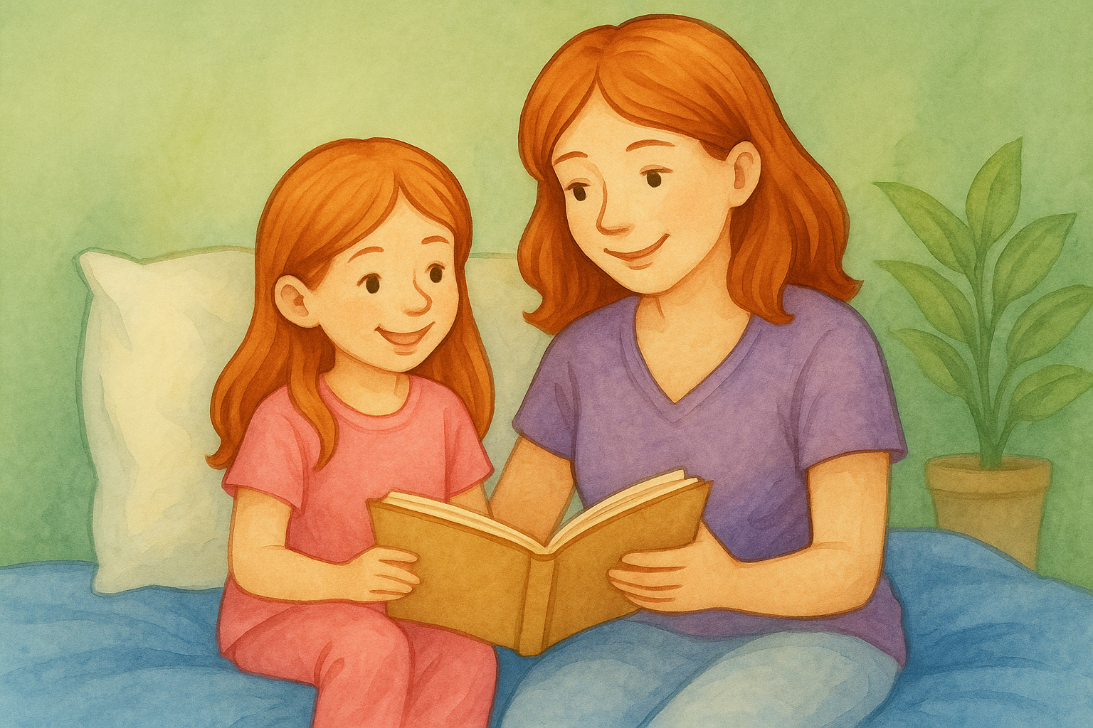 Mom reading to child